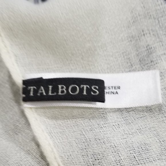 Talbots Black and White Printed Long Scarf - Picture 4 of 4